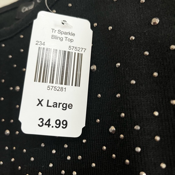 Classic Express XL Sparkle Bling Black Top NWT! - Picture 3 of 4